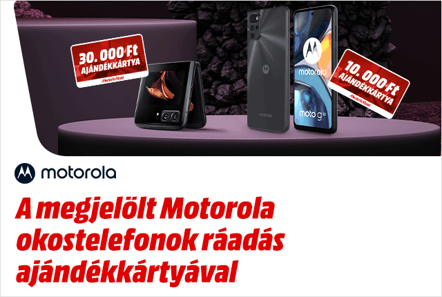 A megjelölt Motorola telefonok ráadás ajándékkártyával
