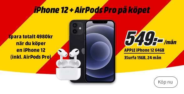 iPhone 12 + AirPods på köpet