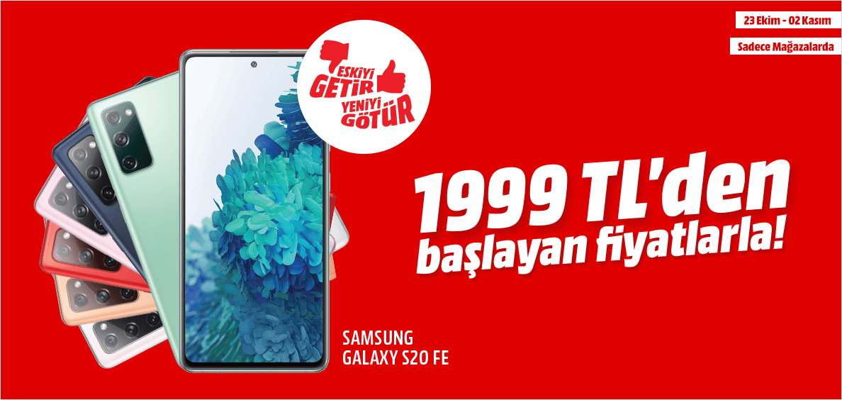 Mediamarkt Eski Telefonunu Getir Yenisini Al Samsung Galaxy S20fe 1999 Den Basliyor Kasim 2021 Kuponla Com