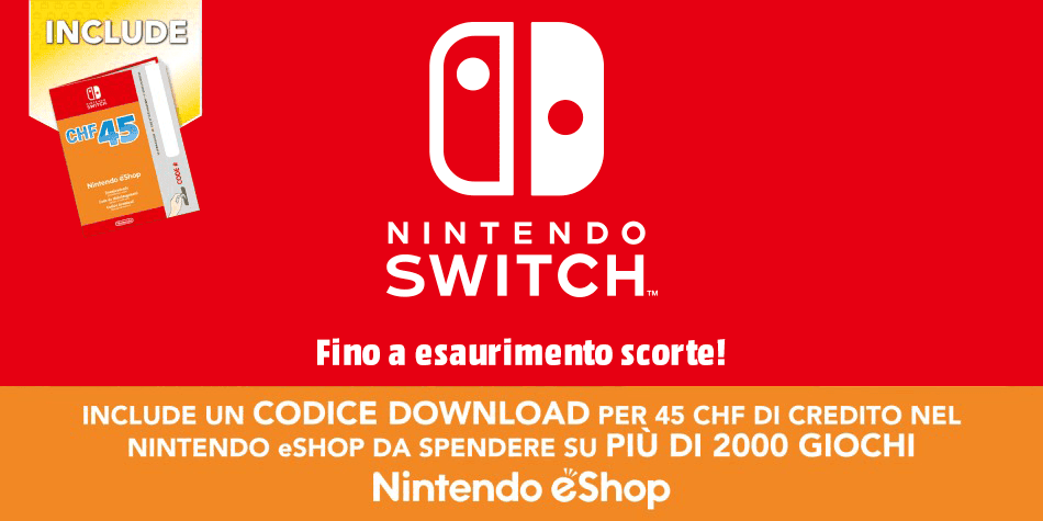 Include un codice download per 45 CHF di credito nel Nintendo eShop da spendere su più di 2000 giochi.