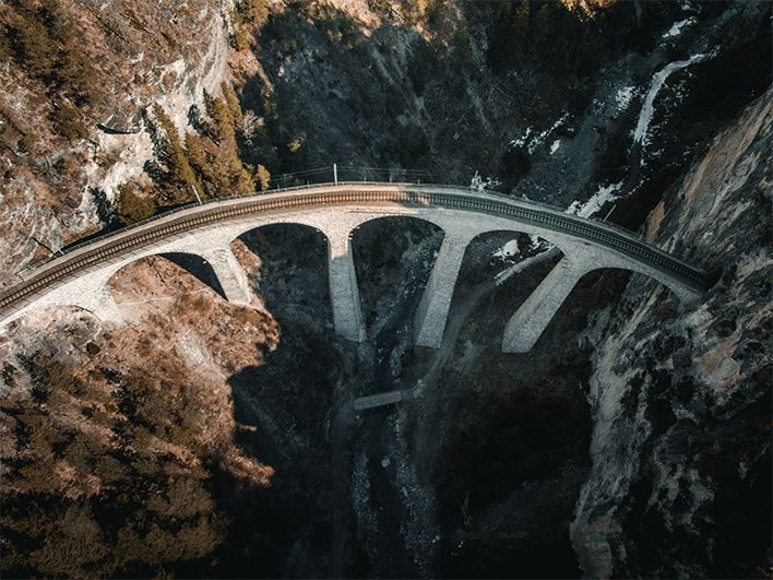 Brücke aus der Luft aufgenommen