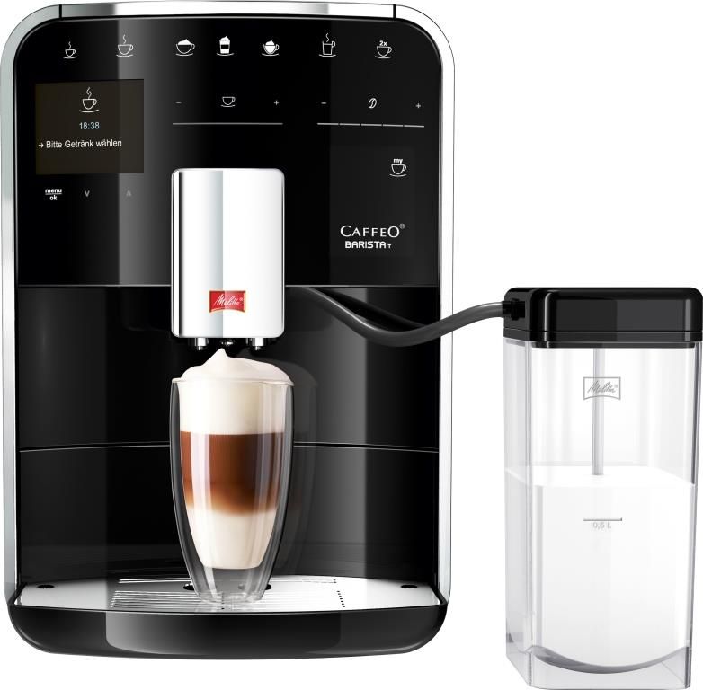 Melitta F 730-101 Caffeo Barista T: Der seitlich an der Caffeo Bistro installierte Quirl schäumt Ihre Wunschmenge Milch ganz einfach und bequem direkt im Glas auf