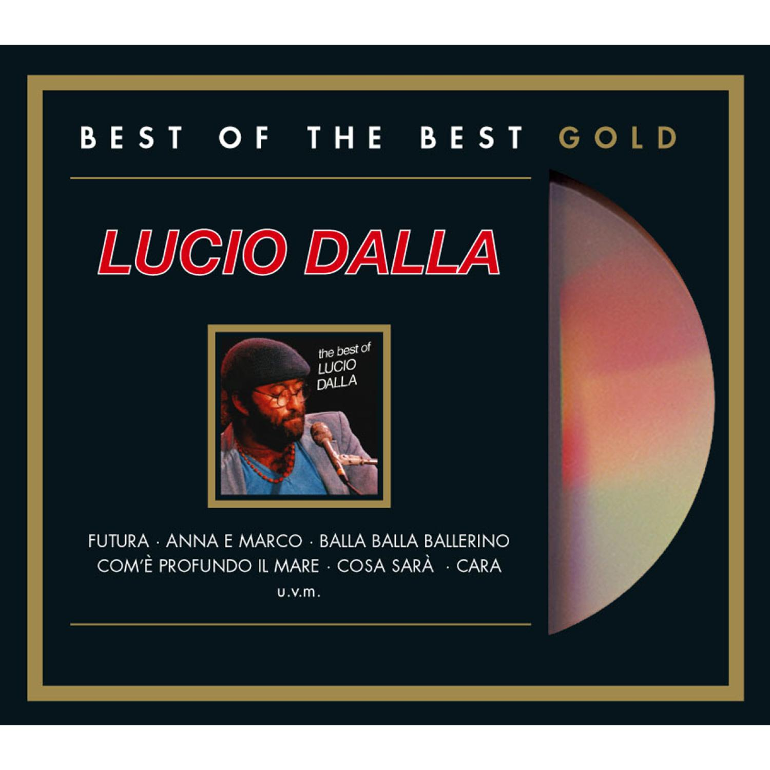 Lucio Dalla Albumcover. Bild von Lucio Dalla mit CD-ähnlicher Form rechts.