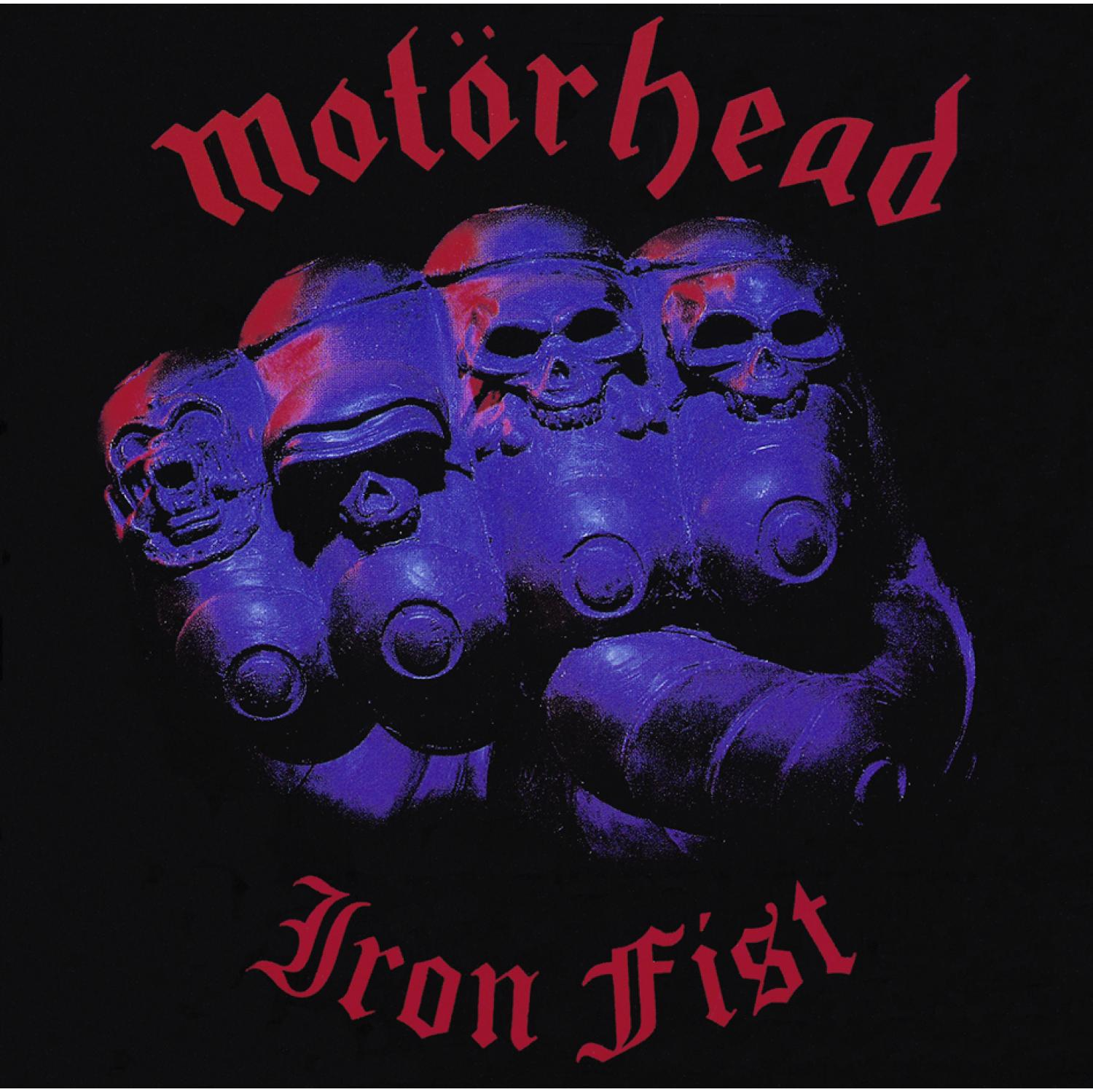 Albumcover mit einer Faust aus Schädeln. Das Wort Iron Fist steht unten.