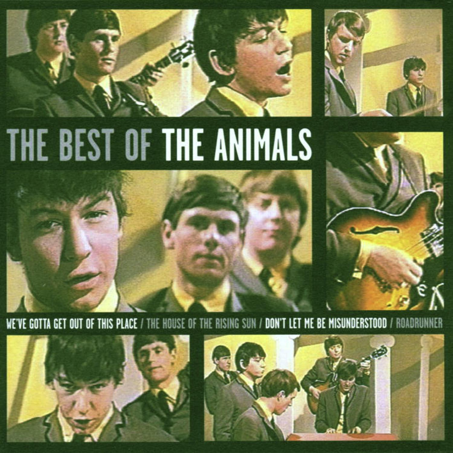Albumcover. Collage von Fotos der Band The Animals. Titel: The Best Of The Animals.