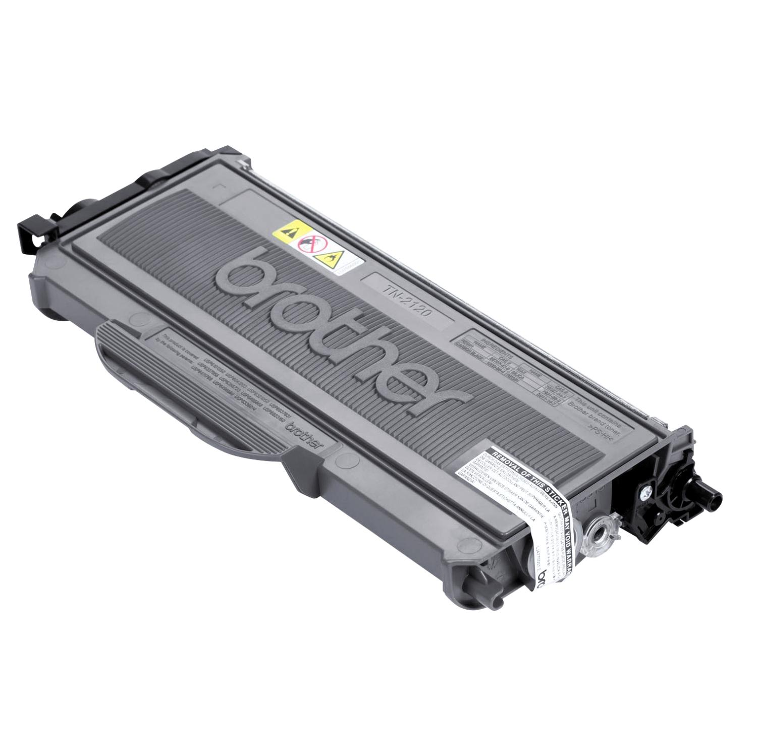 Cartouche de toner Brother TM-2120, grise, sur fond blanc. Logo Brother en évidence.