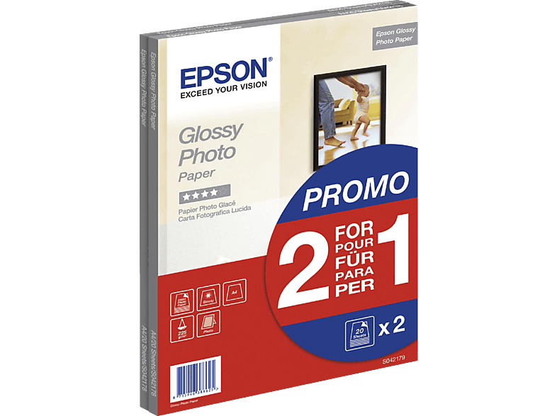 Epson Premium Glossy Photo Paper BOGOF - Papel de fotografía satinado 100 x 150 mm 255 g/m2