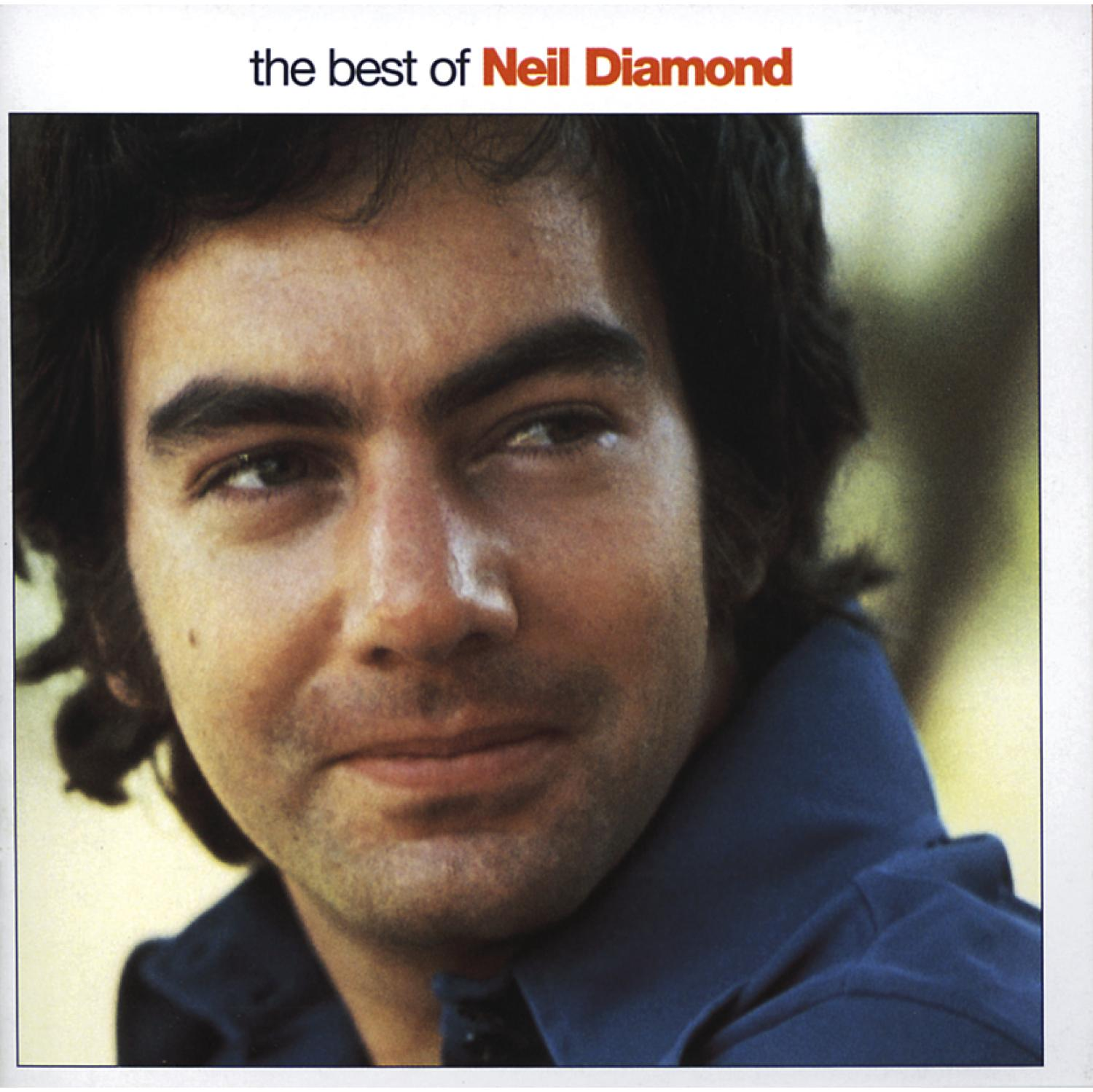 Nahaufnahme von Neil Diamonds Gesicht, zur Seite blickend. Albumcover.