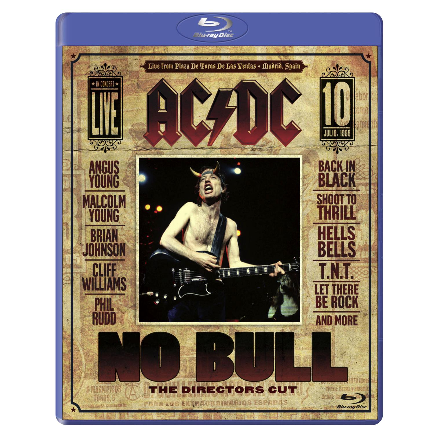 AC/DC Konzert-DVD-Cover, Live-Performance-Foto, Text.