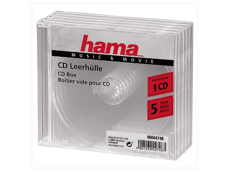 Hama CD/CD-ROM sleeves, clear, 5 pack 1discos Transparente | MediaMarkt