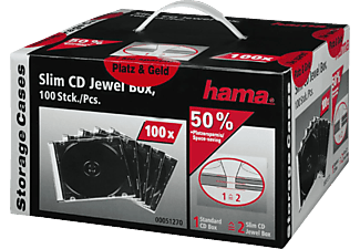 HAMA hama Boîtier CD Slim - Boîte de 100 - Transparent/Noir - Scafo vuoto Slim