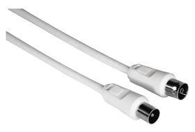 Cable de antena  Hama 00205294, De conector F-Type a enchufe coaxial, 90  dB, 75 Ohm, 1.5 m, Blanco