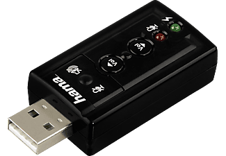 HAMA 7.1 Surround Carte son - Carte audio USB (Noir)