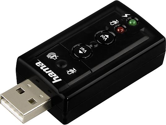 HAMA 51620 7.1 SURROUND USB SOUND - USB-Soundkarte (Schwarz)