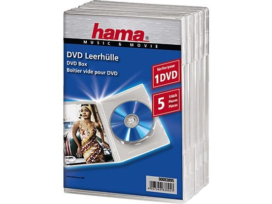 HAMA Custodia per DVD, trasparente (pacchetto di 5 ) -  (Trasparente)