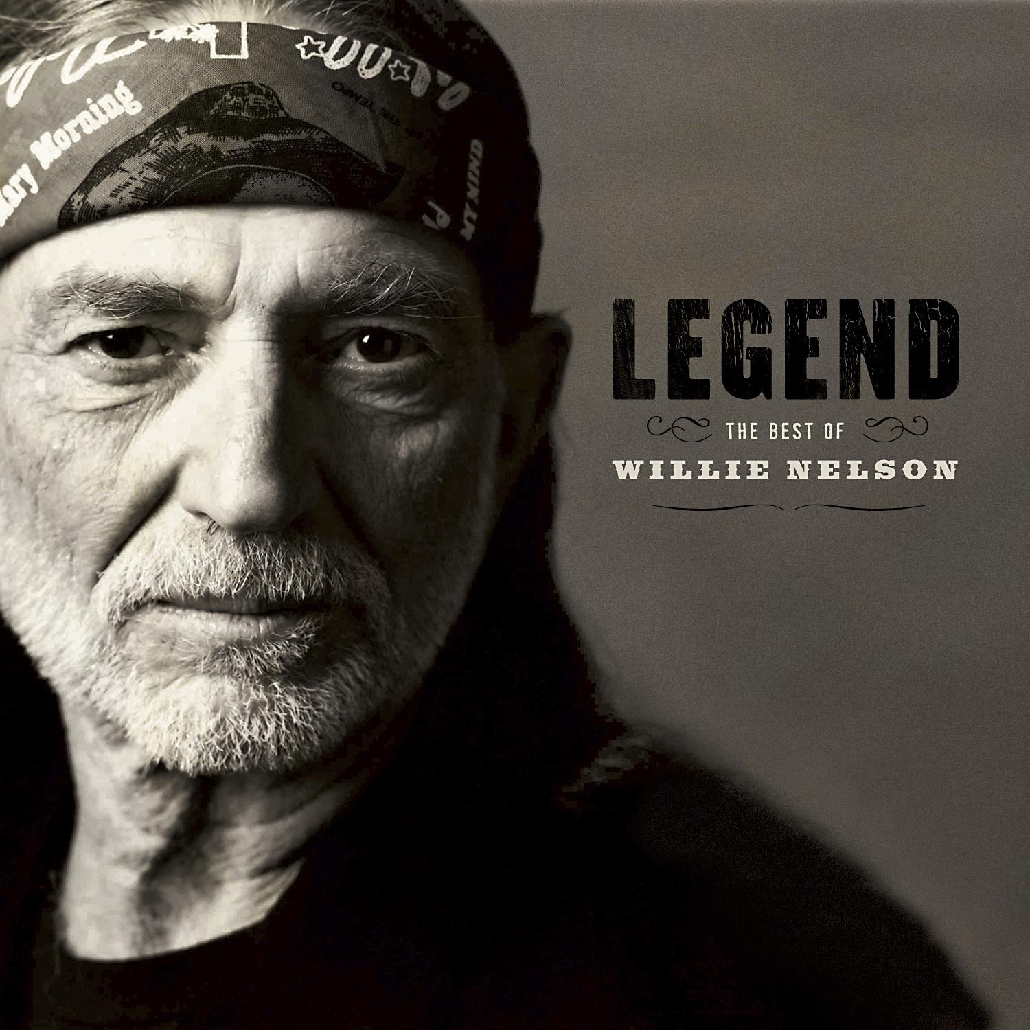 Albumcover: Willie Nelson mit Bandana, Titel Legend.
