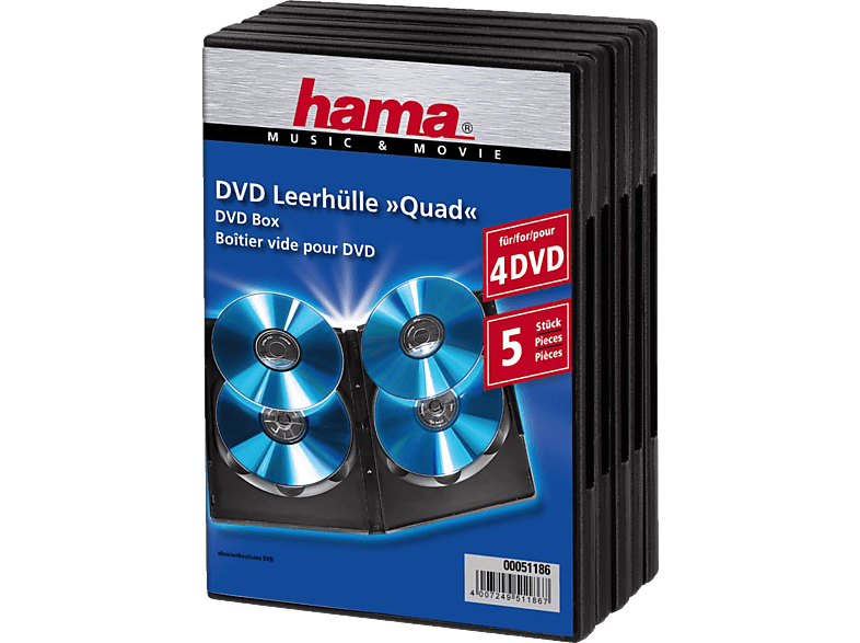 HAMA DVD box voor 4 DVD's - 5 stuks (51186)