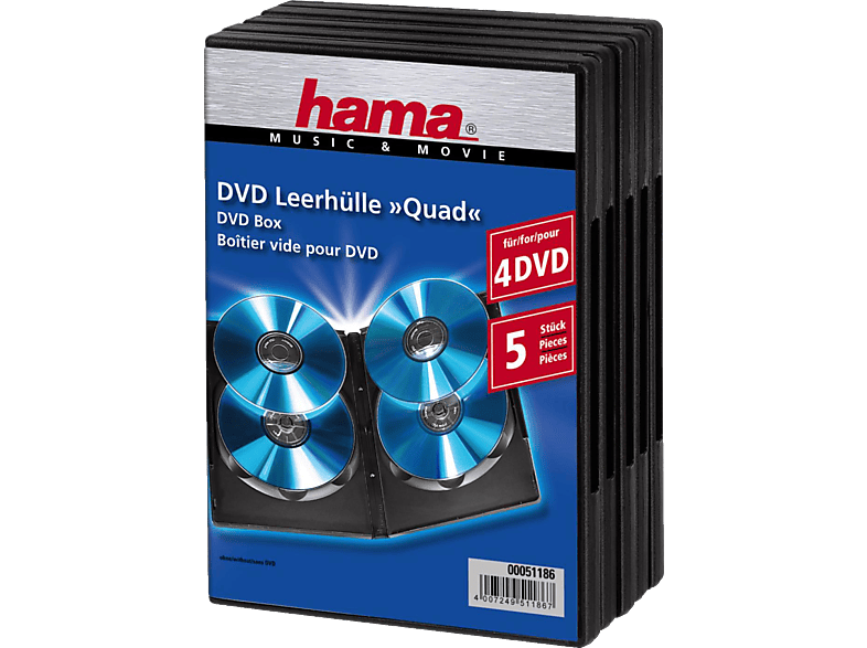 HAMA 51186 DVD box voor 4 DVD's