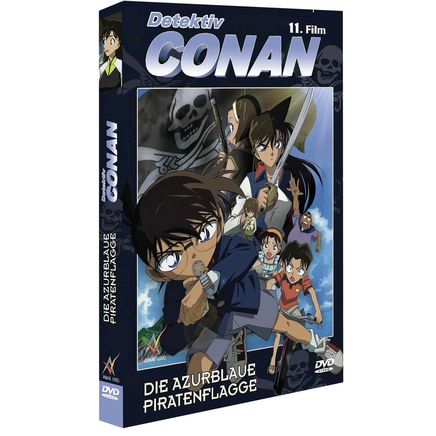 DVD-Cover von Detektiv Conan, mit Zeichentrickfiguren und Piratenmotiv.