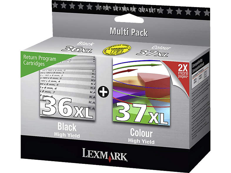 LEXMARK Nr. 36 XL + 37 XL Tintenpatrone Cyan (80D2978) | MediaMarkt