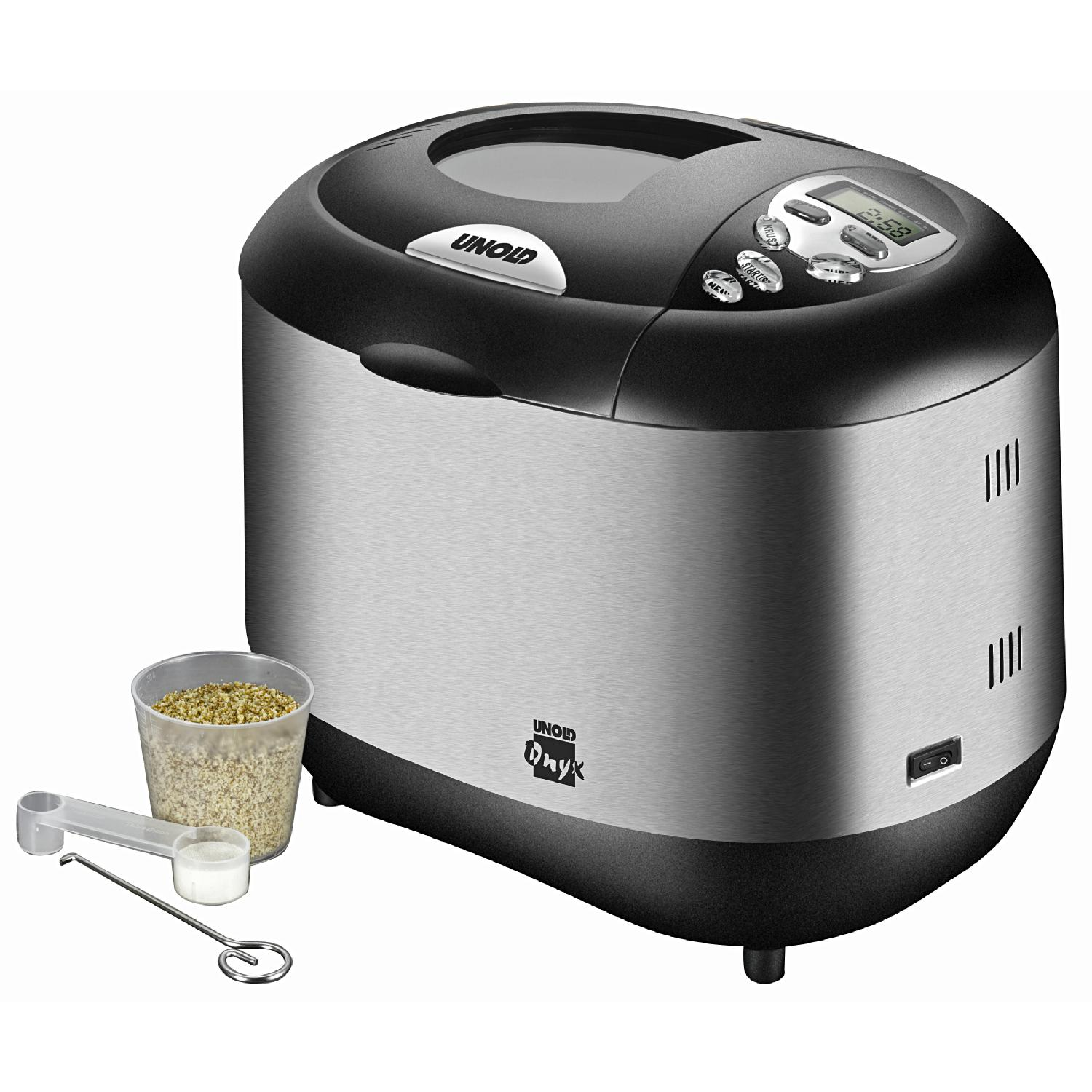 UNOLD 8695 Backmeister Onyx Brotbackautomat, 600 Watt, Edelstahl matt gebürstet, Schwarz