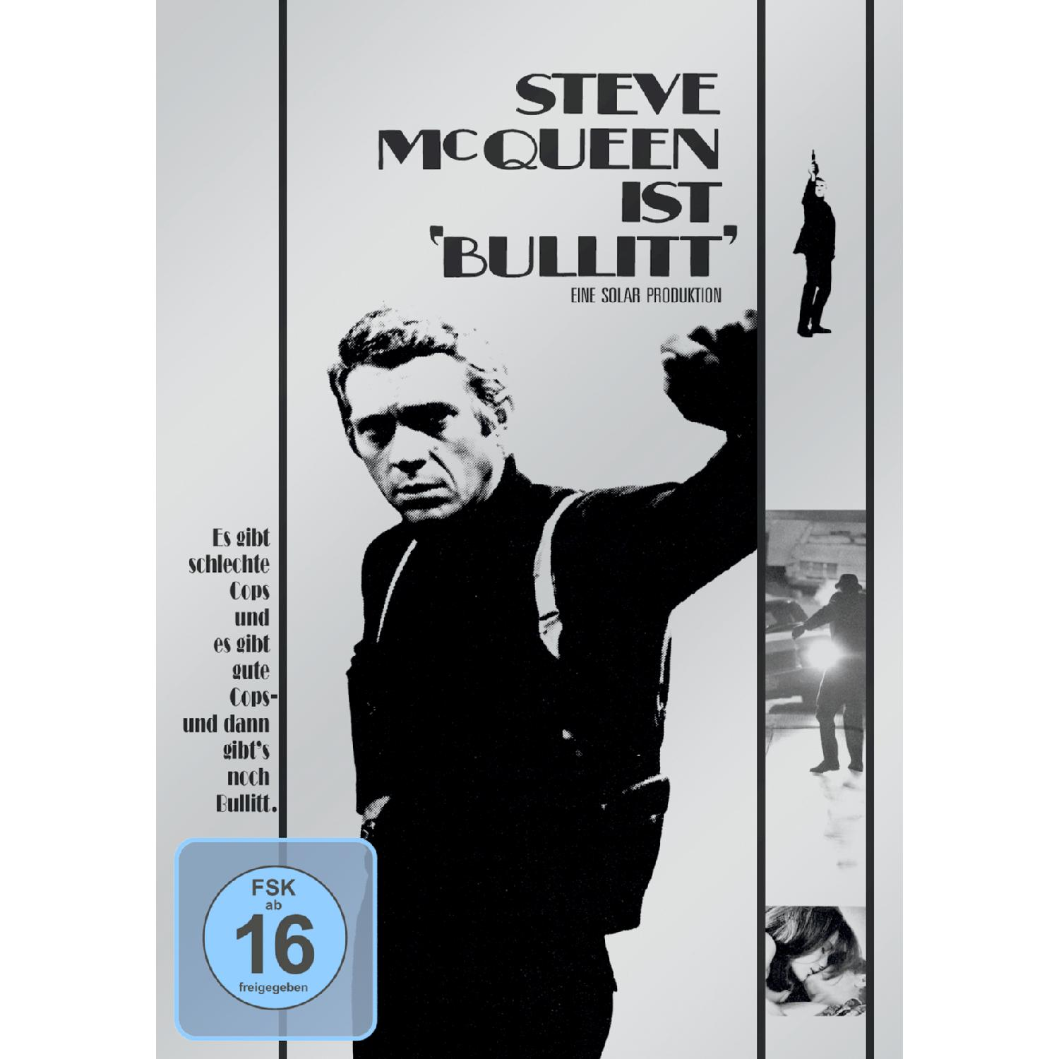 Filmposter mit Steve McQueen. Titel 'BULLITT' ist sichtbar.