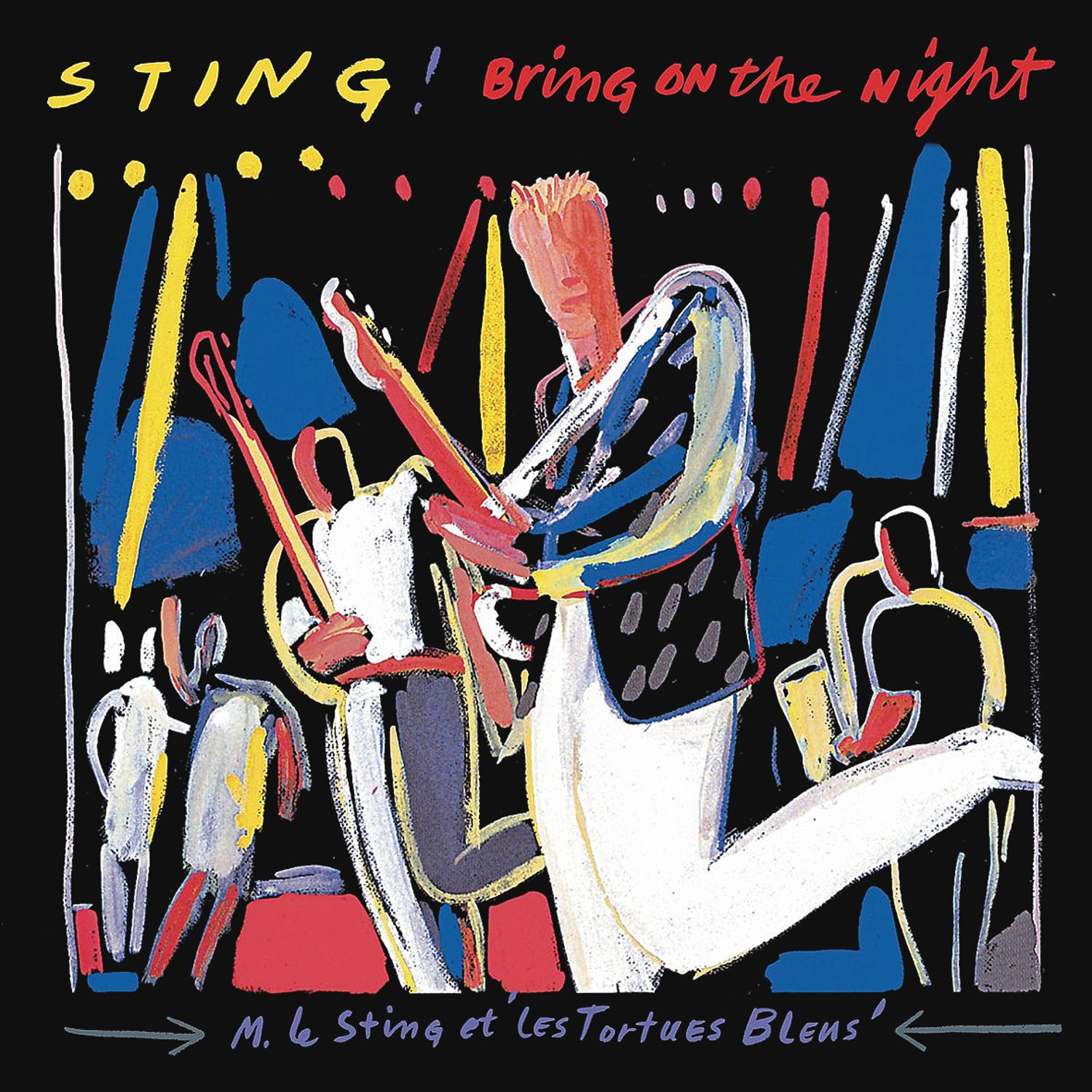 Albumcover: Illustrierte Szene mit Gitarre spielendem Mann, Band und Text.