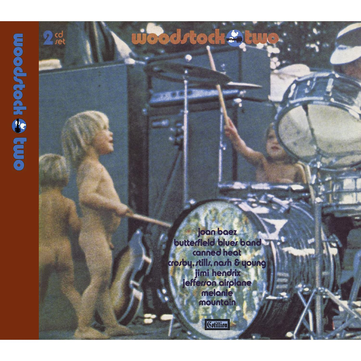 Albumhoes: Kinderen die drums en gitaar spelen. Tekst: Woodstock Two.