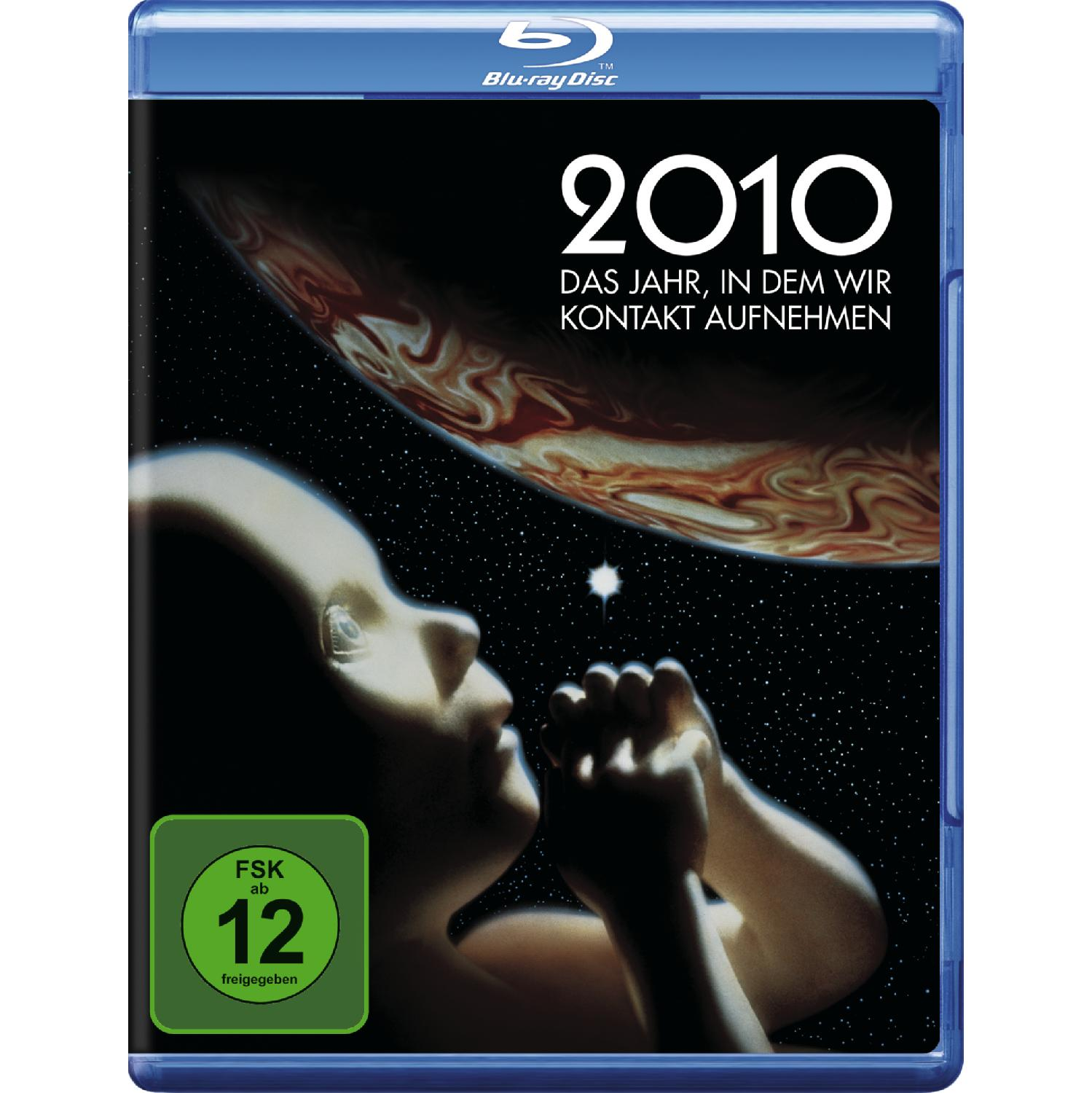 Blu-ray-Cover von 2010. Ein Fötus blickt auf einen fremden Planeten und einen Stern.