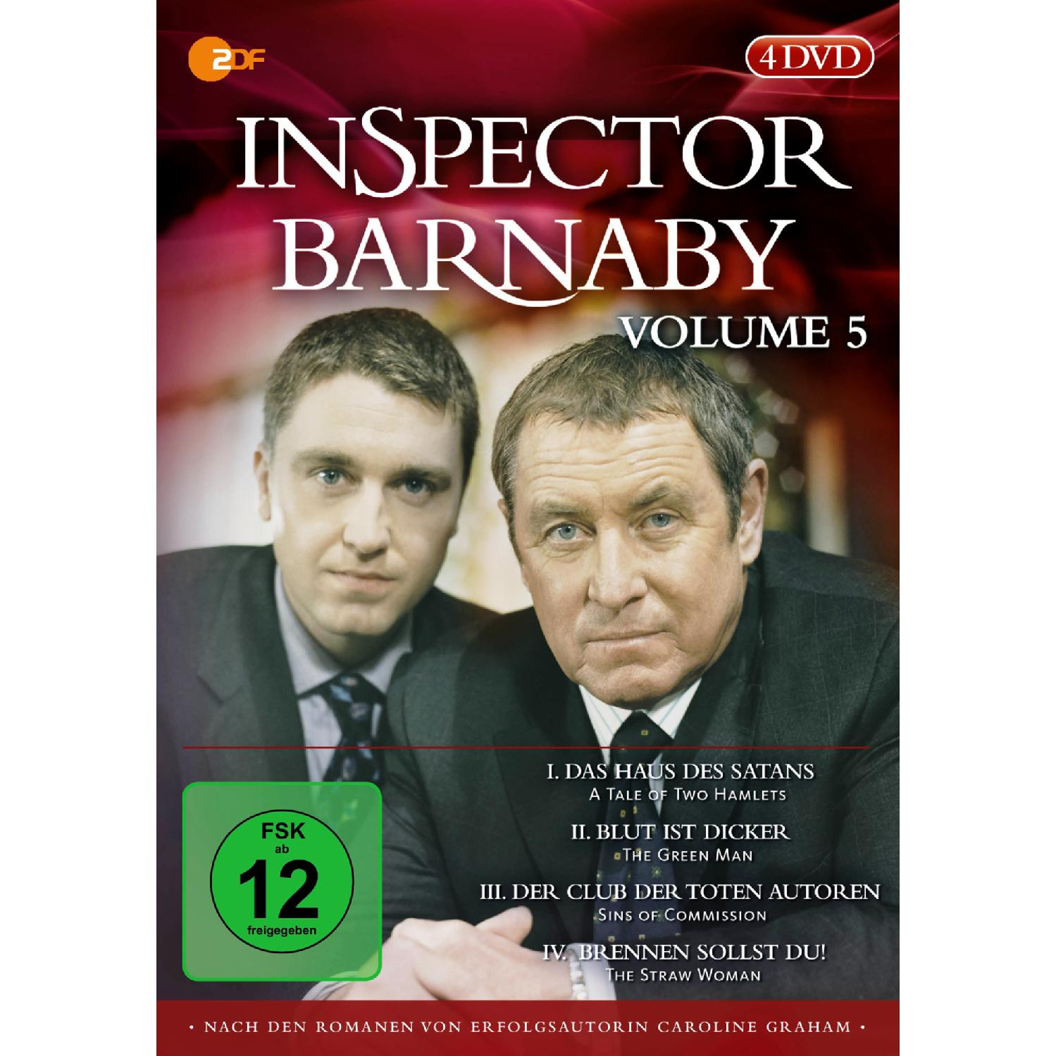DVD-Cover der TV-Show 'Inspector Barnaby', zwei Männer in Anzügen, grünes Rating-Label.