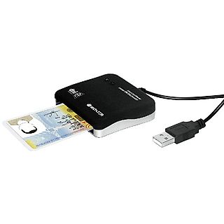 Lector DNI electrónico - Woxter PE26-003, LED, USB, Para Tarjetas Smart Cards, Negro