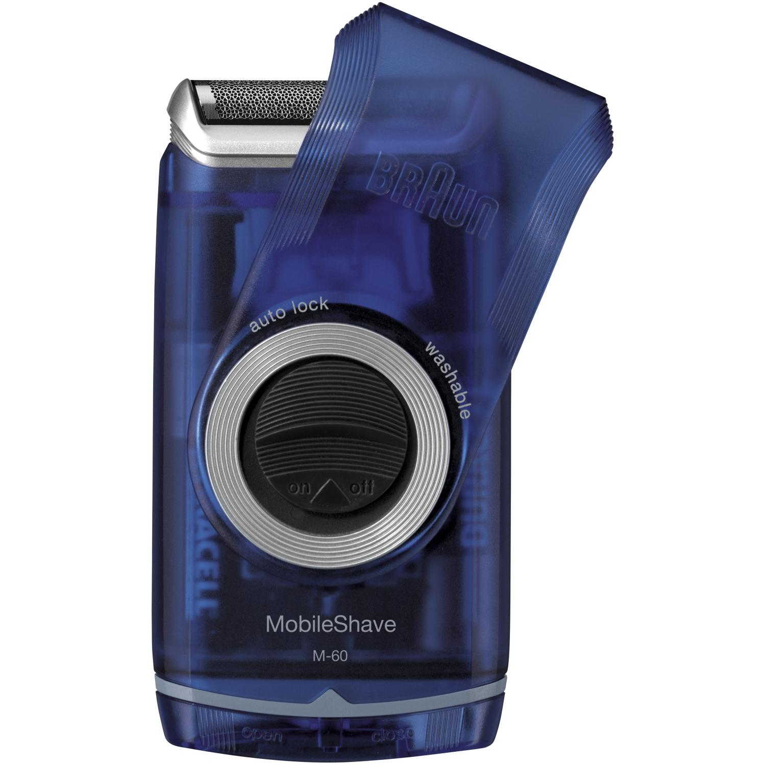 Afeitadora - Braun MobileShave M60b Funcionamiento a pilas, Cabezal Laminado, Ideal para viaje