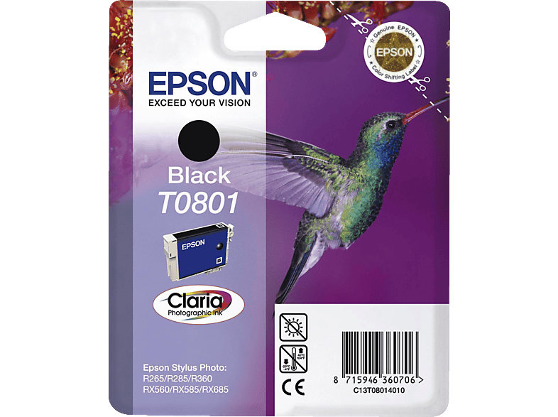 EPSON Original Tintenpatrone Schwarz (C13T08014011)