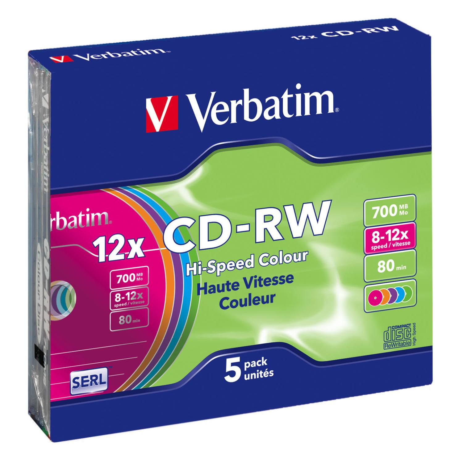 12X VERBATIM CD-RW 43167 700 Rohling