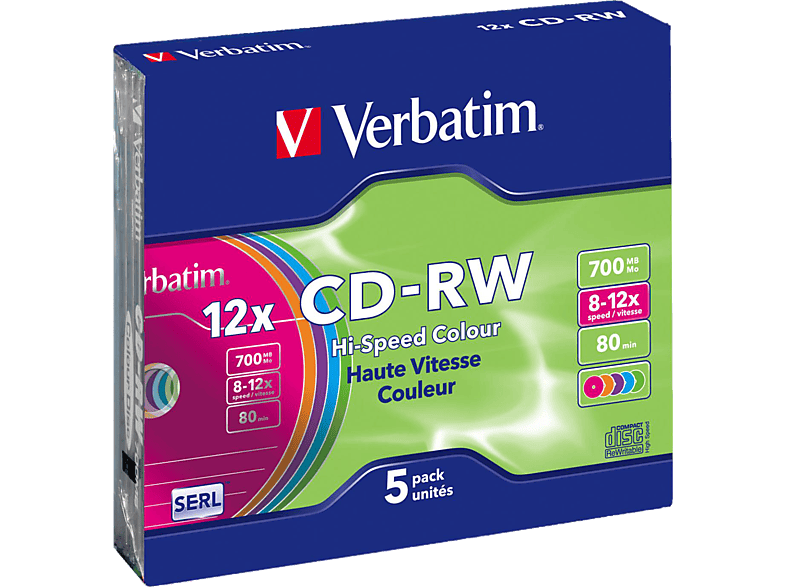 12X CD-RW 43167 Rohling VERBATIM 700