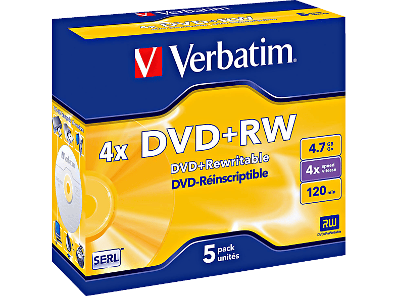 VERBATIM 43229 DVD+RW 4X Rohling 5er Jewelcase Rohling | DVD & CD Rohlinge