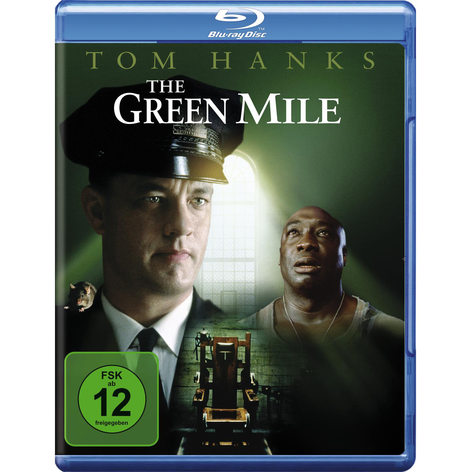 DVD-Hülle für 'The Green Mile'. Tom Hanks ist mit grünem Hintergrund auf dem Cover.