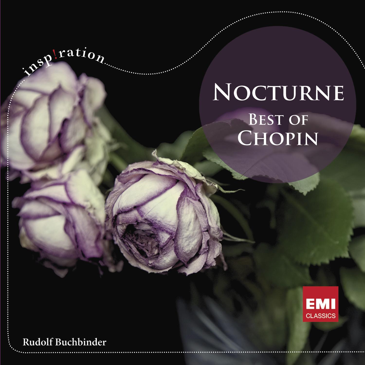 Albumcover mit lila Rosen und dem Text 'Nocturne Best of Chopin'.