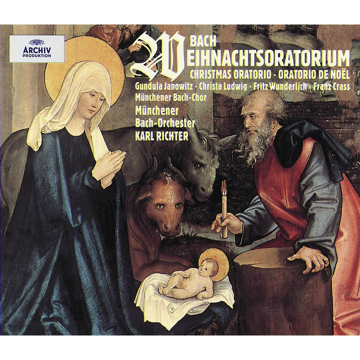 Albumcover: Kunstwerk von Maria, Josef und Jesuskind, mit Text auf Deutsch.