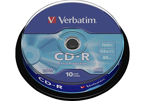 VERBATIM Rohlinge Extra Protection CD-R 80min/700MB 52x, 10er-Spindel (43437)