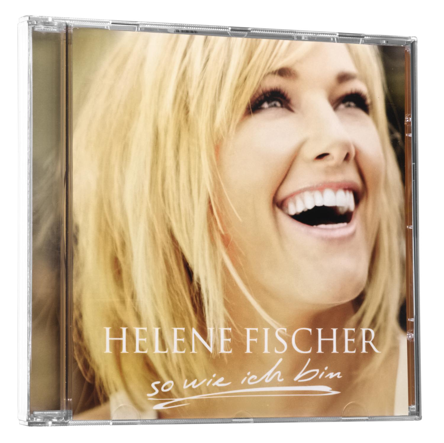 CD-Cover mit blond gelockter Frau, die lächelt. Titel: Helene Fischer. Album: so wie ich bin.