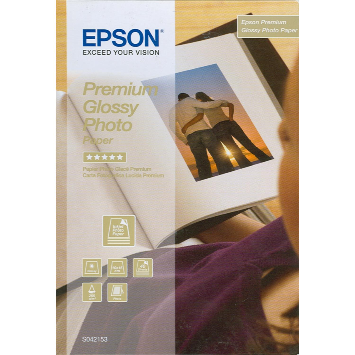 Epson Premium Glossy Photo Paper, 100 x 150 mm, 255 g/m², 40 hojas