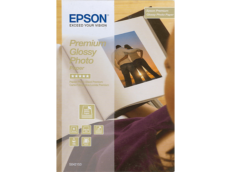 Epson Premium Glossy Photo Paper, 100 x 150 mm, 255 g/m², 40 hojas
