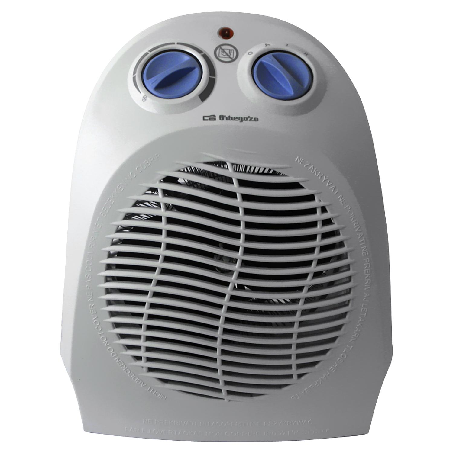 Calefactor - Orbegozo FH 5010 Potencia 2000W, Termostato regulable, 2 Niveles de calefacción