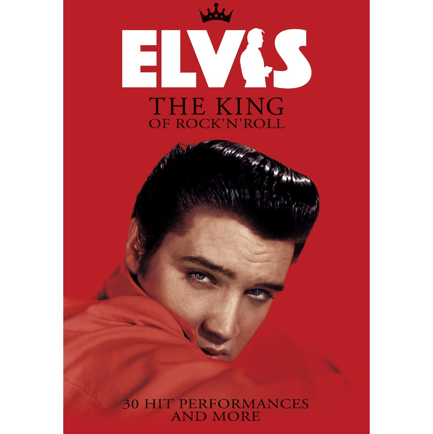 Elvis album borítója. Piros háttér, Elvis arca és a szöveg: Elvis.