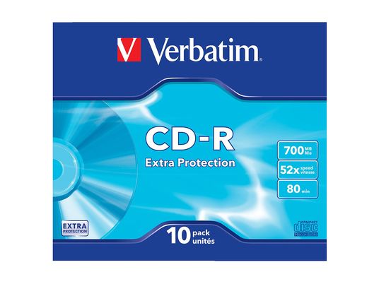VERBATIM Extra Protection CD-R, 10 Pack Slim Case - Rohling