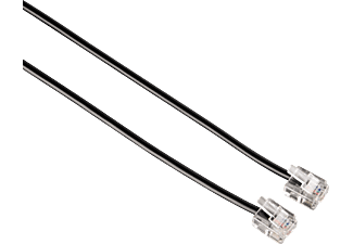 HAMA 44930 CABLE RJ11 6.0M BLACK - Modularkabel (Schwarz)