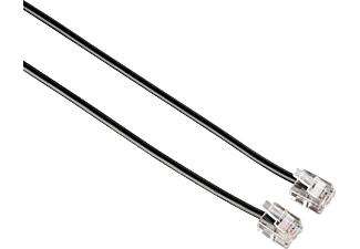 HAMA Câble de téléphone, 6 m - Câble modulaire (Noir)