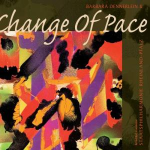 Albumcover. Abstrakte Kunst, bunte Formen. Text: Barbara Dennerlein & Change of Pace.