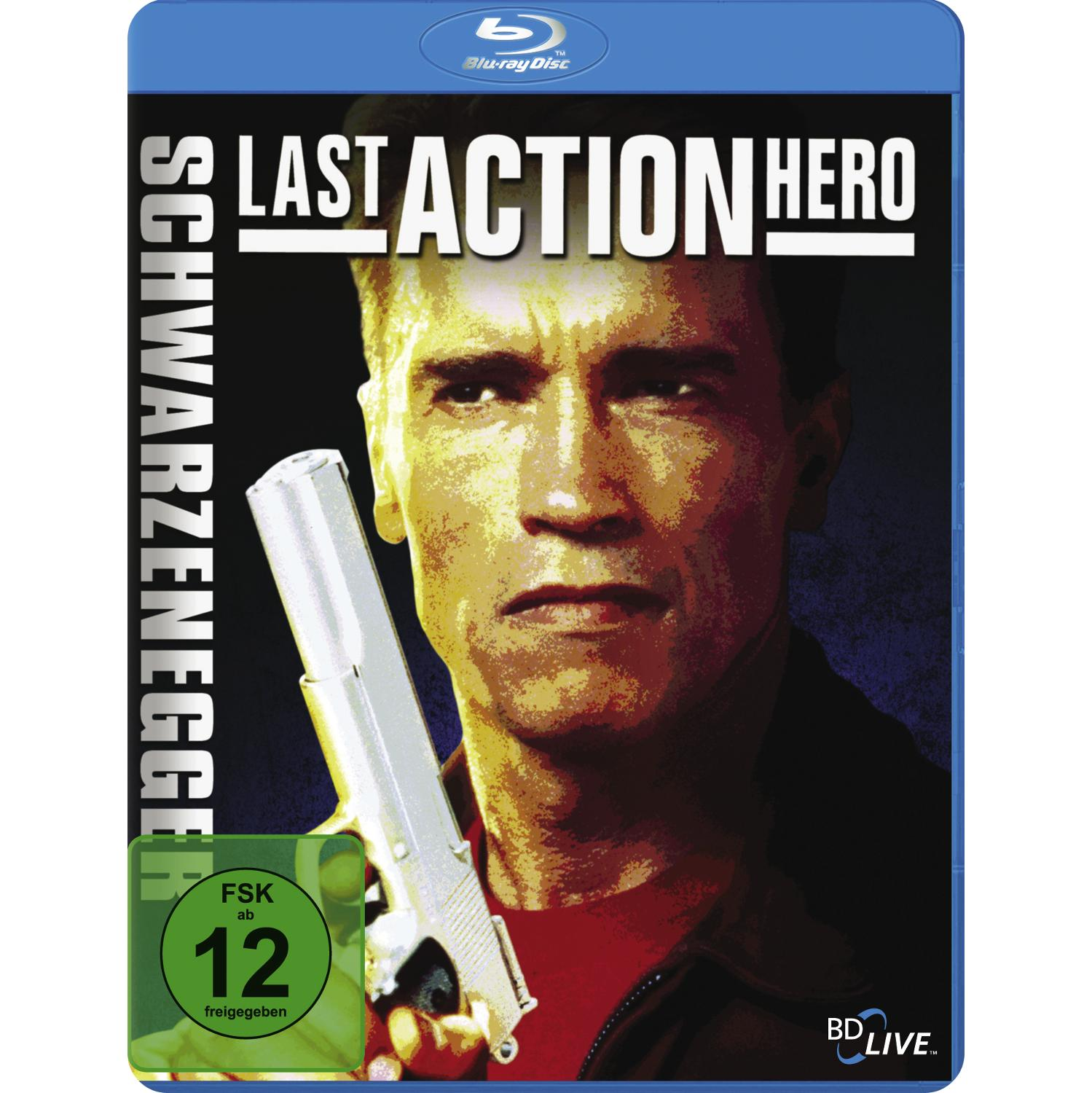 Filmcover von 'Last Action Hero' mit Schwarzenegger darauf.